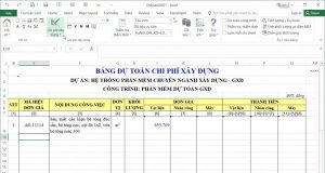 Phần mềm dự toán GXD kèm bài tập cho sinh viên