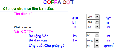 Download file excel tính coffa Dầm - Sàn mái - Cột