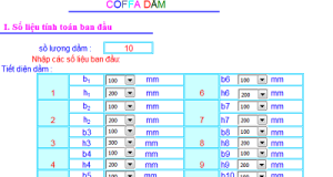Download file excel tính coffa Dầm – Sàn mái – Cột