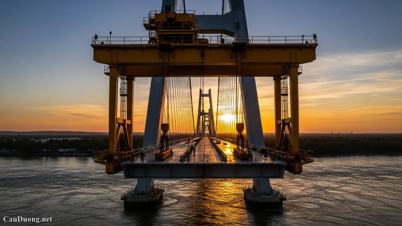 C&ocirc;ng nghệ đ&uacute;c hẫng c&acirc;n bằng (Balanced Cantilever) trong x&acirc;y cầu