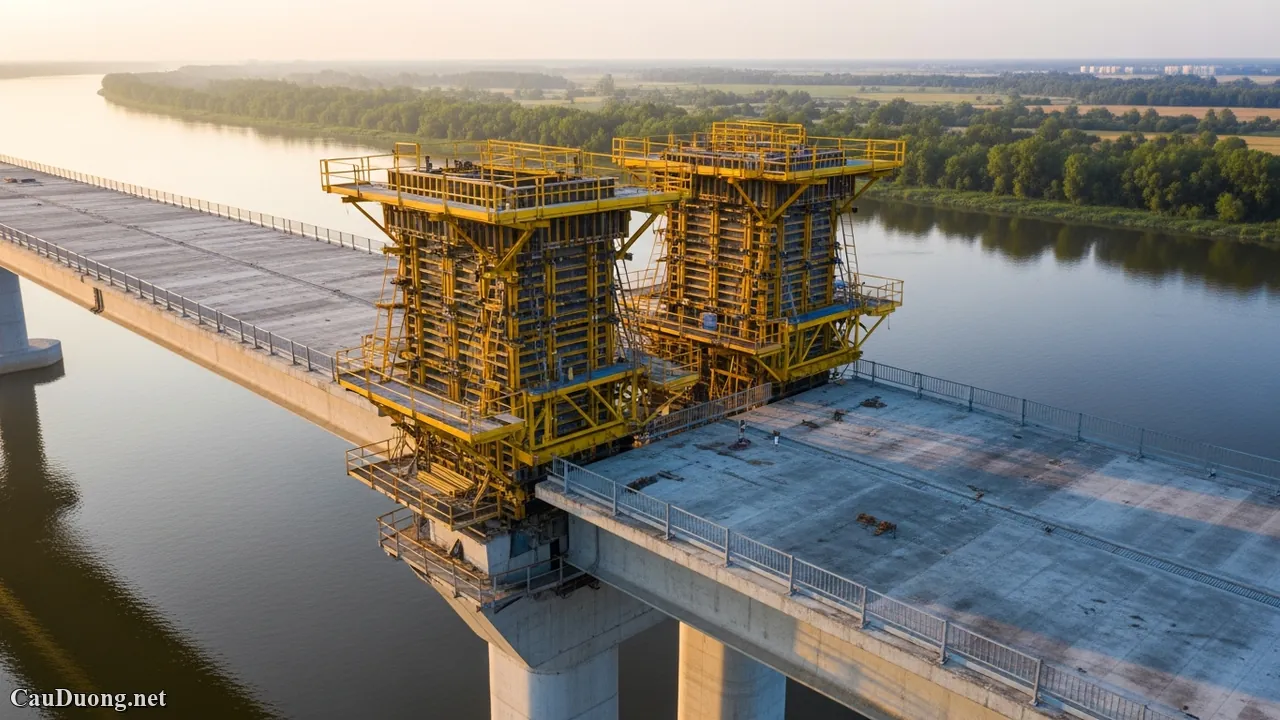 Công nghệ đúc hẫng cân bằng (Balanced Cantilever) trong xây cầu