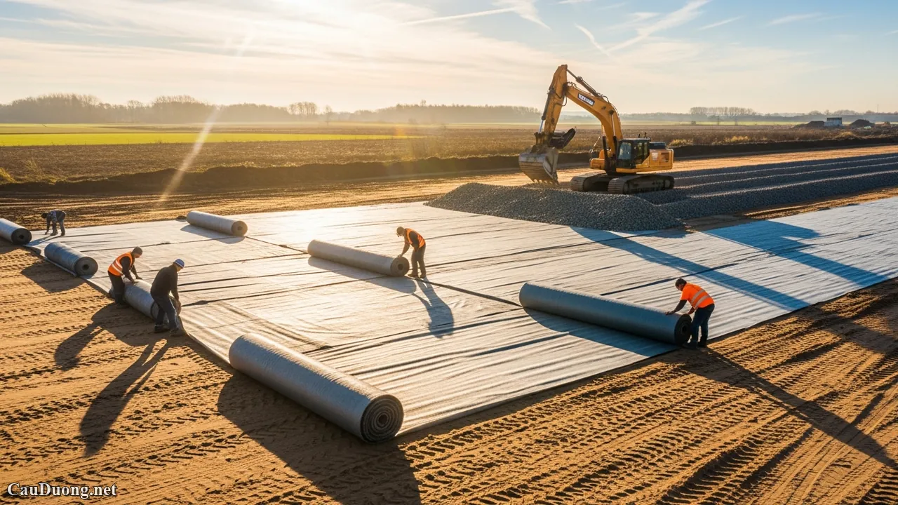 Geotextile (vải địa kỹ thuật) và ứng dụng trong đường bộ