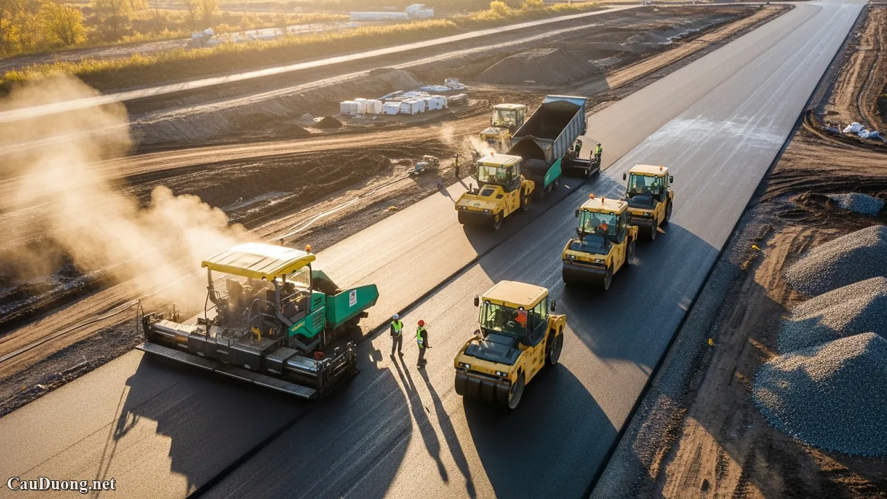 Máy móc sử dụng trong thi công đường bộ