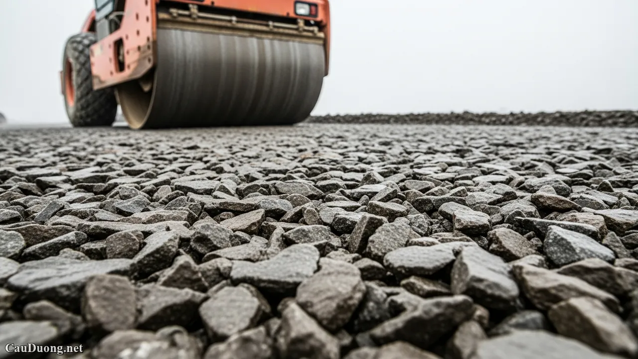 Thi C&ocirc;ng Lớp M&oacute;ng Cấp Phối Đ&aacute; Dăm